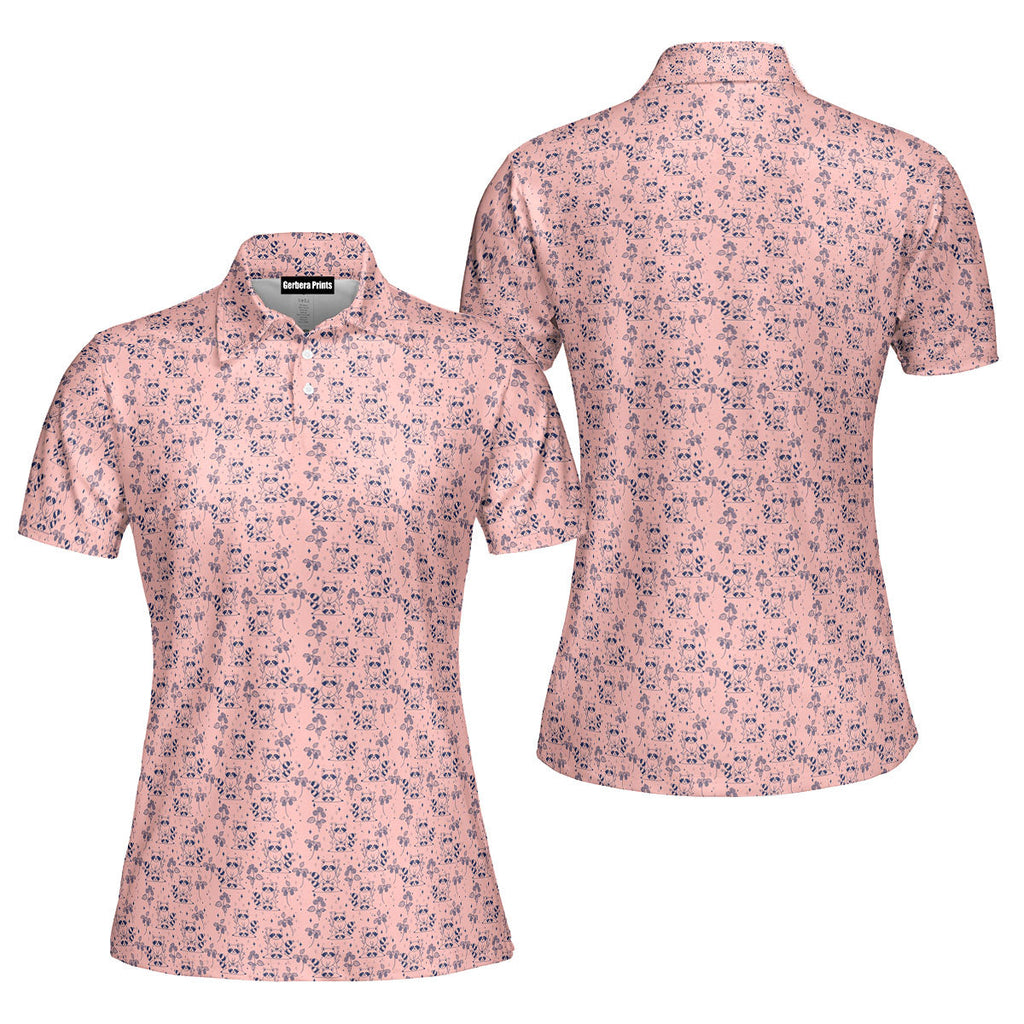 Raccoon-Polo Shirt For Women-Gerbera Prints