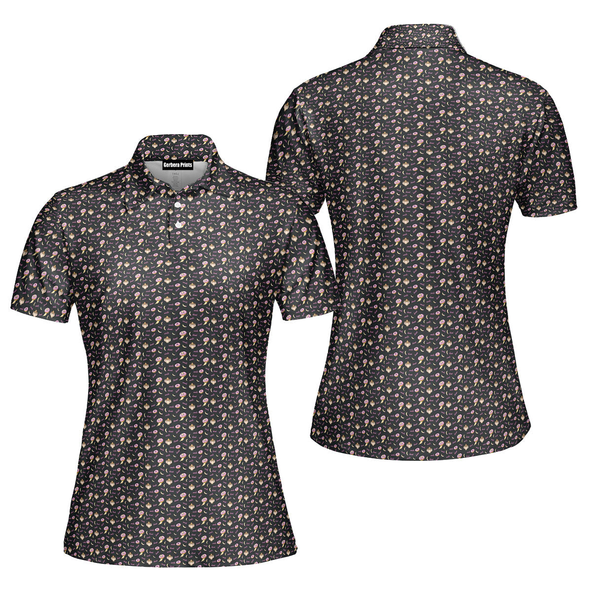 Fast Food-Polo Shirt For Women-Gerbera Prints