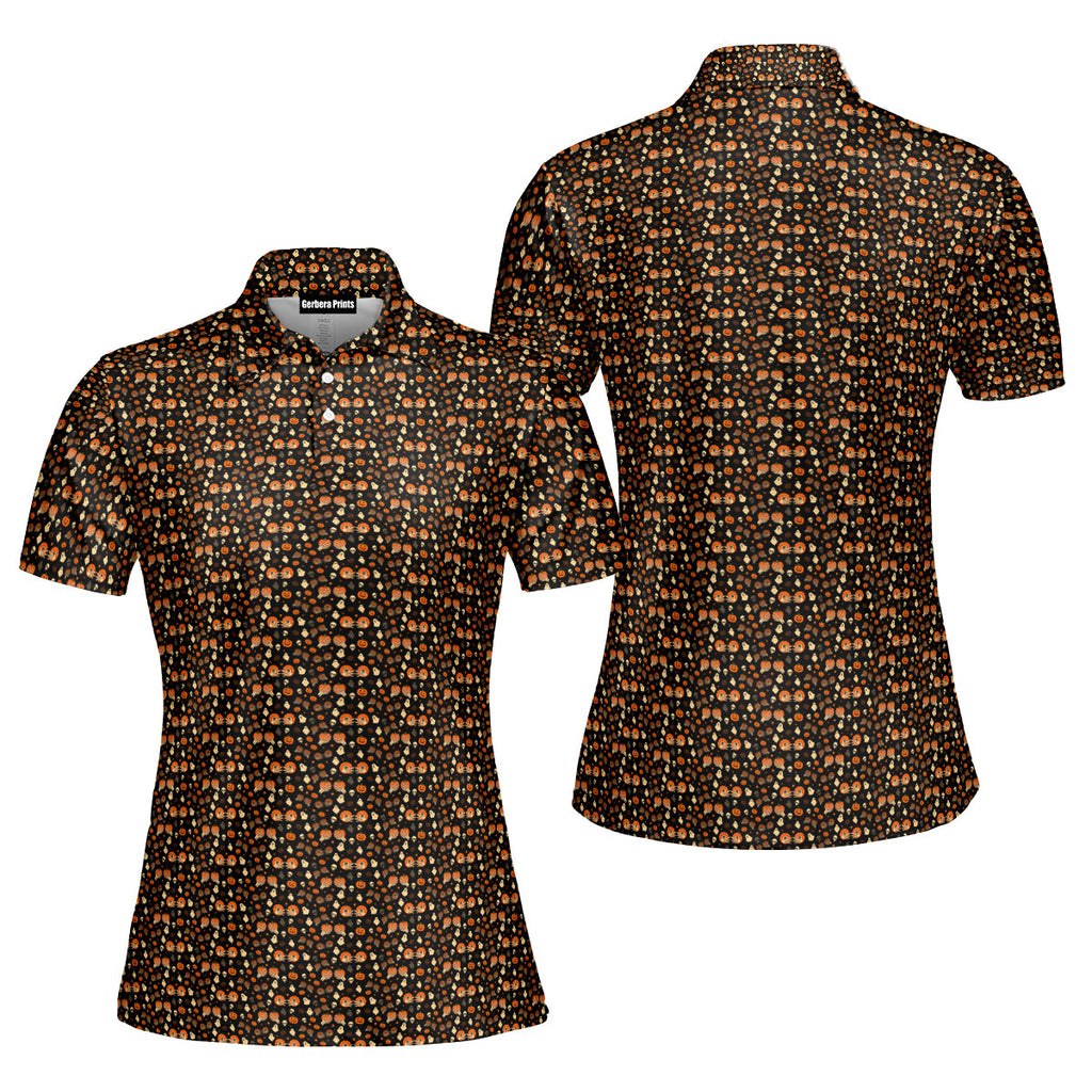 Honkin’ Pumpkins-Polo Shirt For Women-Gerbera Prints