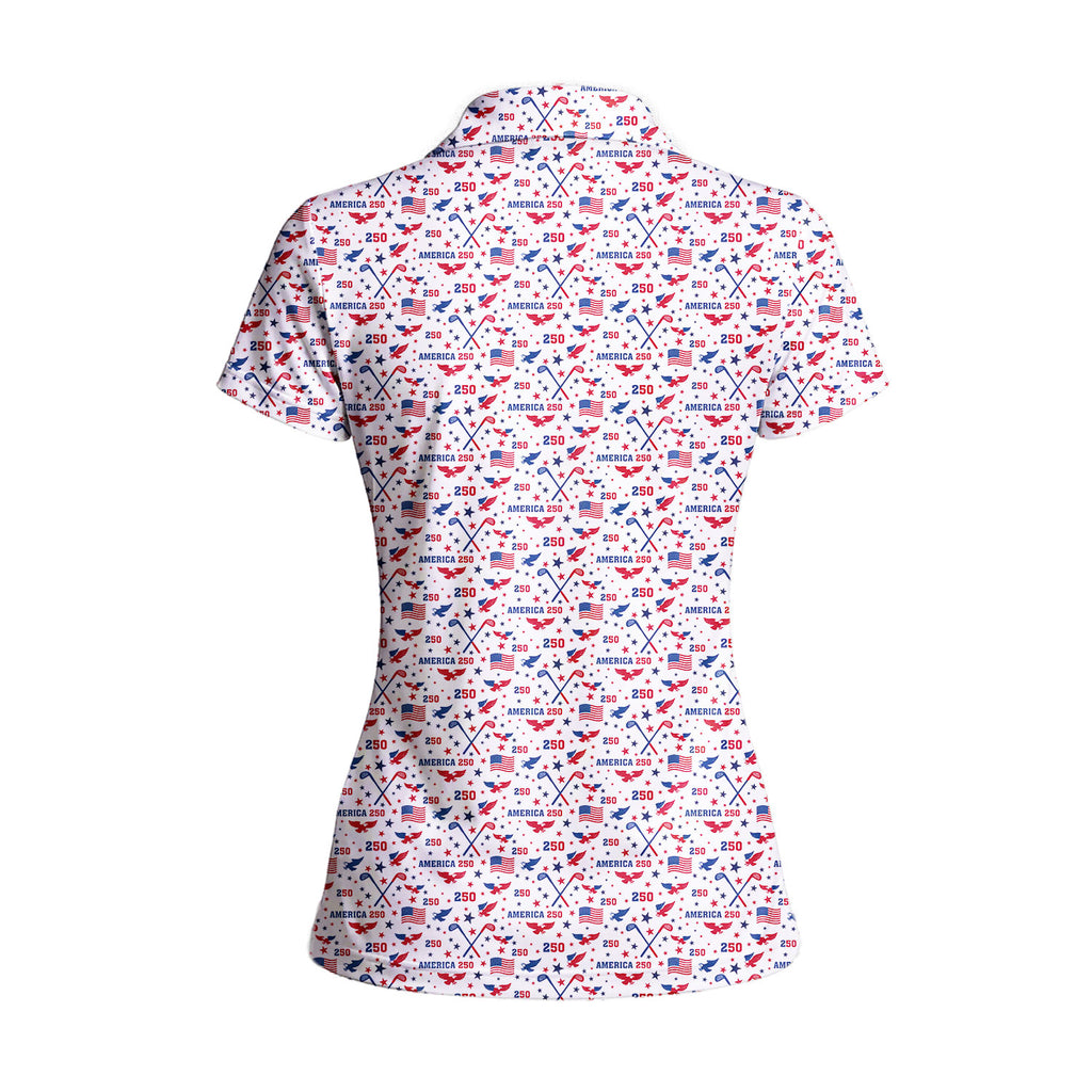America 250 Fairways Funny Golf Polo for Women - Back