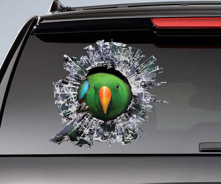 Parrot Cracked Car Decal Sticker | Waterproof | PVC Vinyl | CCS2365