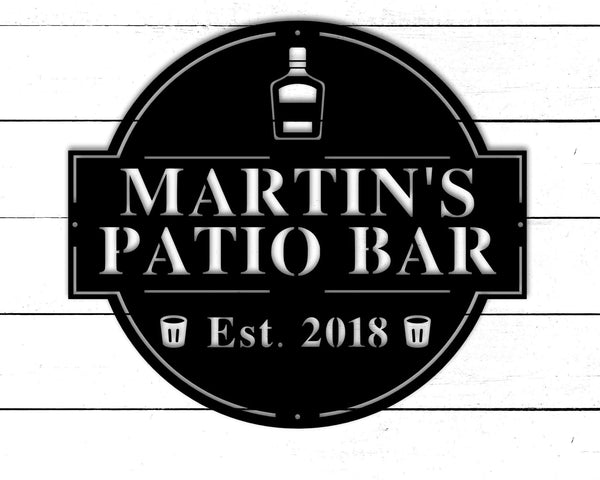 Patio Bar Pub Club EST Personalized  Custom Name Laser Cut Metal Signs 