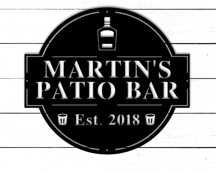 Patio Bar Pub Club EST Personalized  Custom Name Laser Cut Metal Signs 