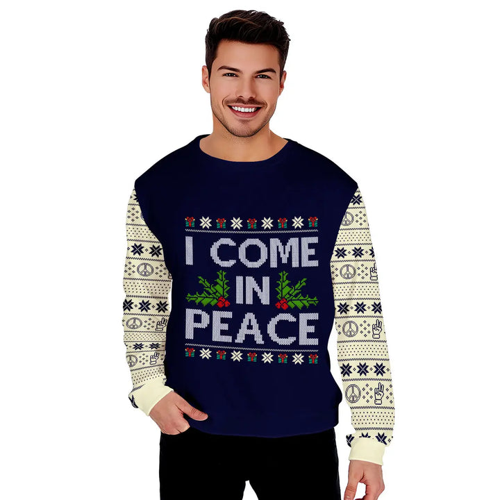 I Come In Peace Funny Ugly Christmas Sweater