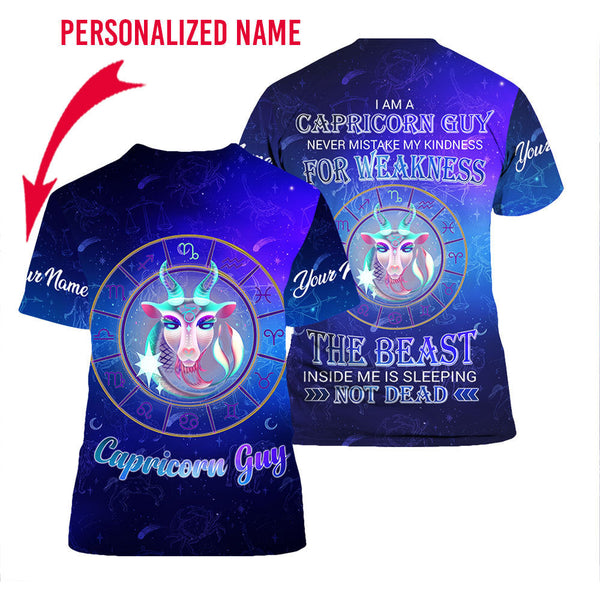 Personalized Name Capricorn Guy Custom Name T Shirt For Men & Women