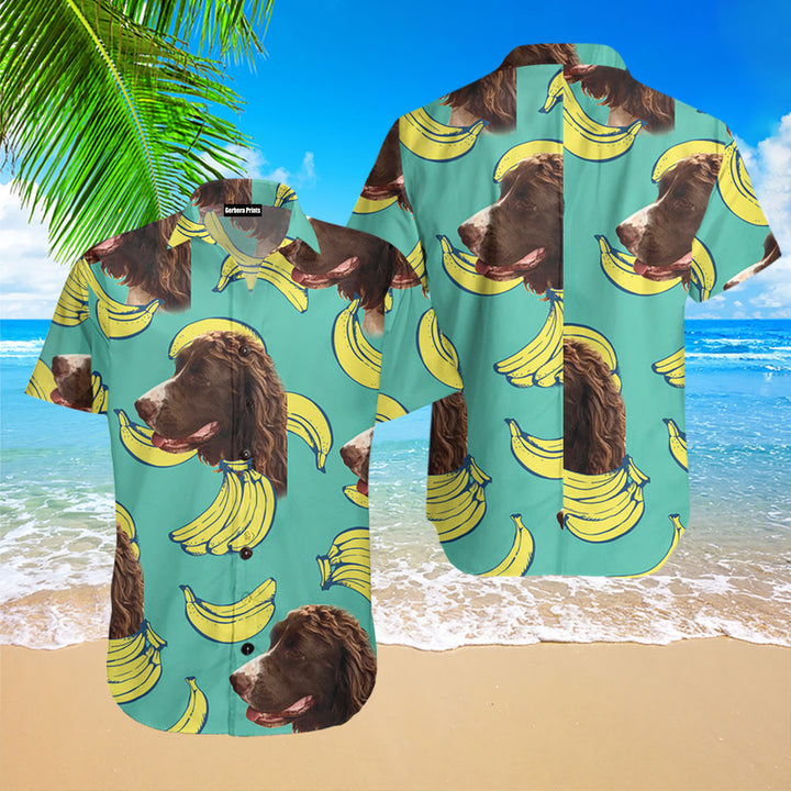 Personalized Puppy Lovers Gift Banana Pattern Mint Color Hawaiian Shirt