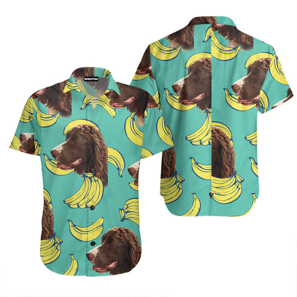 Personalized Puppy Lovers Gift Banana Pattern Mint Color Hawaiian Shirt