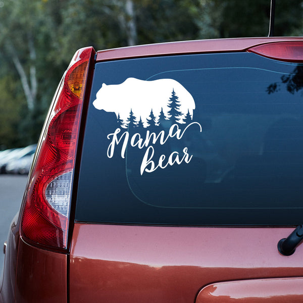 Pine Forest In Mama Bear Car Decal Sticker | Waterproof | PVC Vinyl | CS5146-Colorful-Gerbera Prints.