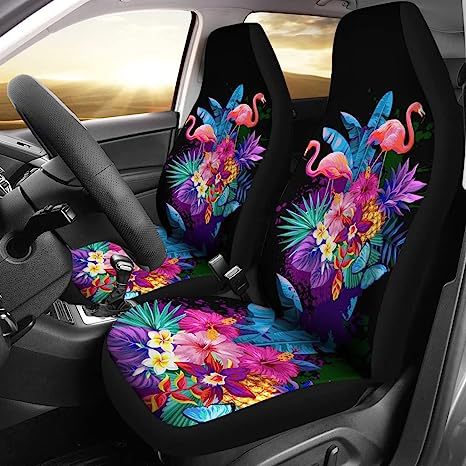 Pink Flamingo Tropical Flower Car Seat Cover CSC1400