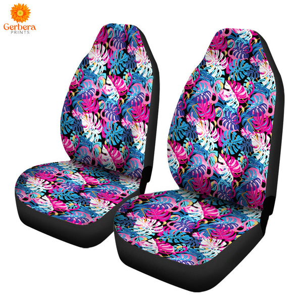 Pink Flamingos With Tropical Leaves Car Seat Cover Car Interior Accessories CSC5438