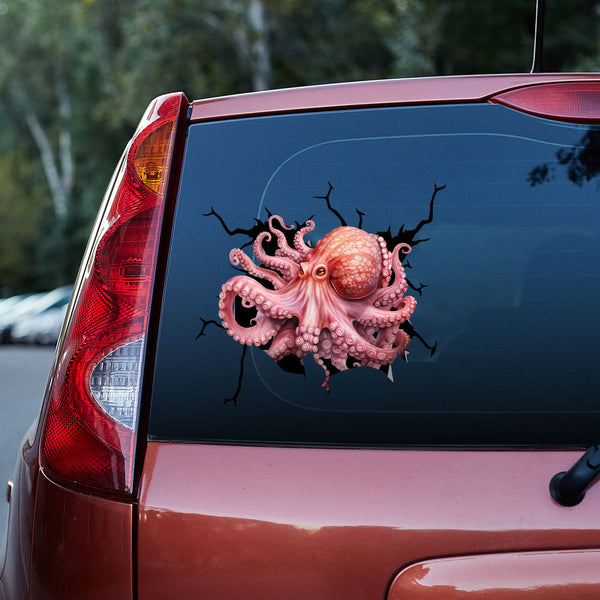 Pink Octopus 3D Vinyl Car Decal Stickers CS8157