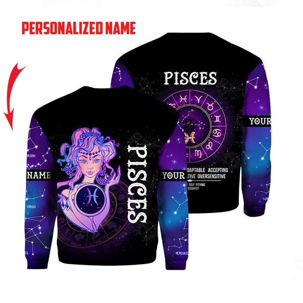 Pisces Guy Custom Name Crewneck Sweatshirt For Men & Women CN6311