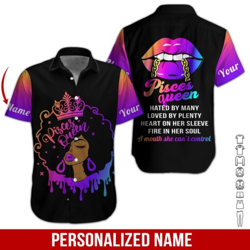 Pisces Queen Custom Name Hawaiian Shirt For Men & Women