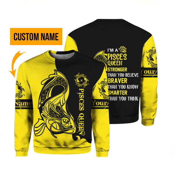 Pisces Queen Girl Custom Name Crewneck Sweatshirt For Men & Women CN6261