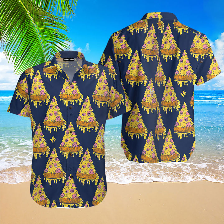 Pizza Skull Pattern Shirt Hawaiian Shirt