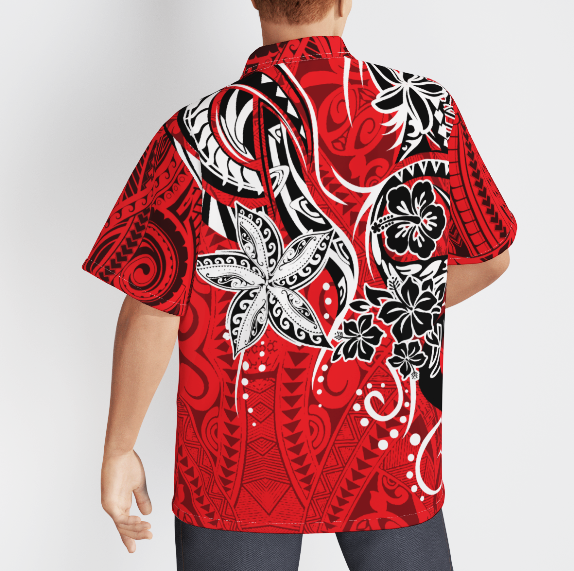 Polynesian Tribal Pattern Red Aloha Hawaiian Shirts For Men And Women WT5546