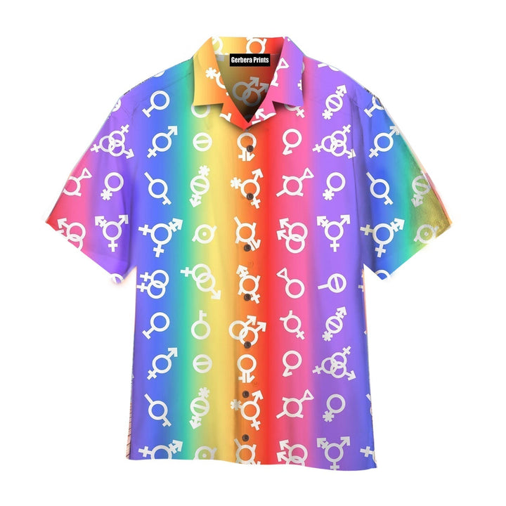 Pride Month Flag LGBT Rainbow Gender Aloha Hawaiian Shirts For Men & For Women WT6359