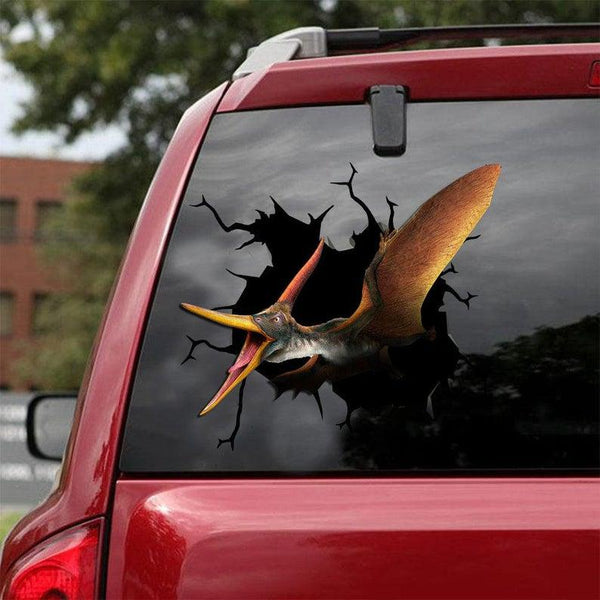 Pteranodon Dinosaur Cracked Car Decal Sticker | Waterproof | PVC Vinyl | CCS1814