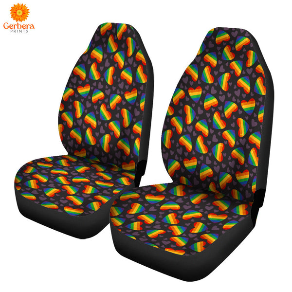 Rainbow Heart LGBT Car Seat Cover Car Interior Accessories CSC5288