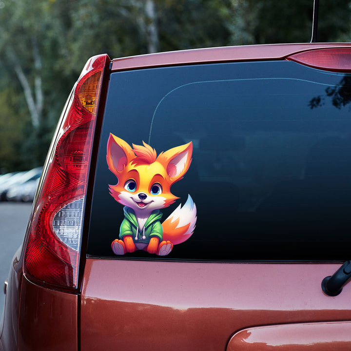 Rainbow Fox Baby Vinyl Car Decal Stickers CS5781