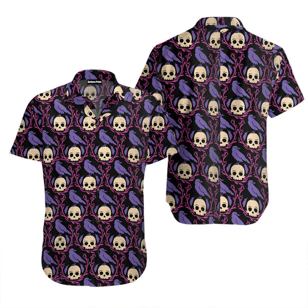 Raven Skull Halloween Hawaiian Shirt