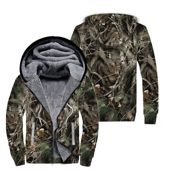 Real Tree Camouflage Camo Hunting Fleece Zip Hoodie For Men & Women FFZ1139