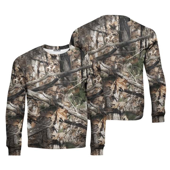 Real Tree Camouflage HuntingCamo Camouflage Crewneck Sweatshirt For Men & Women FHT1140