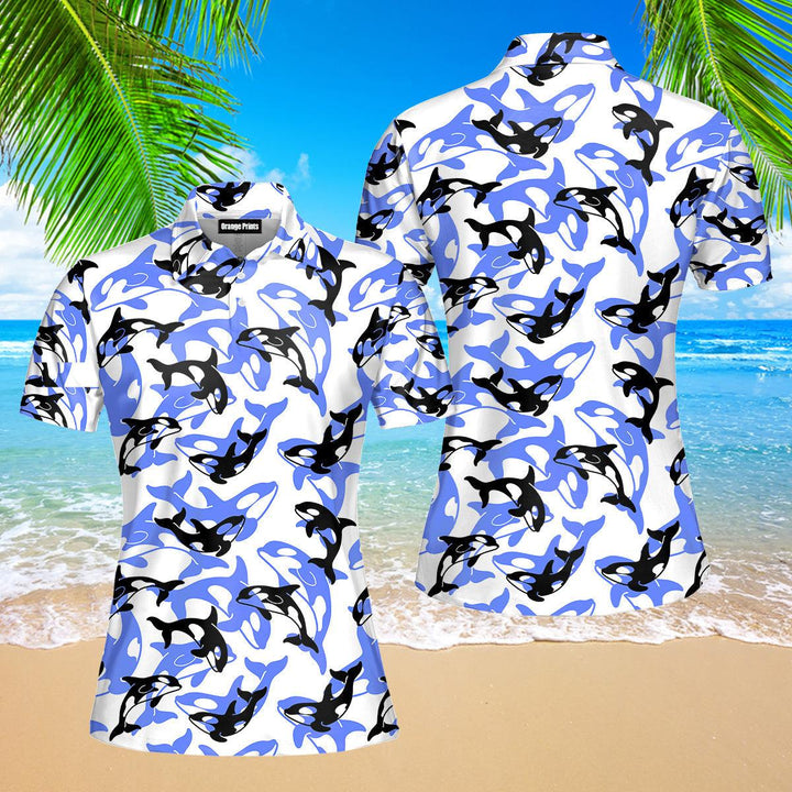 Realistic Whale Orcinus Polo Shirt For Women