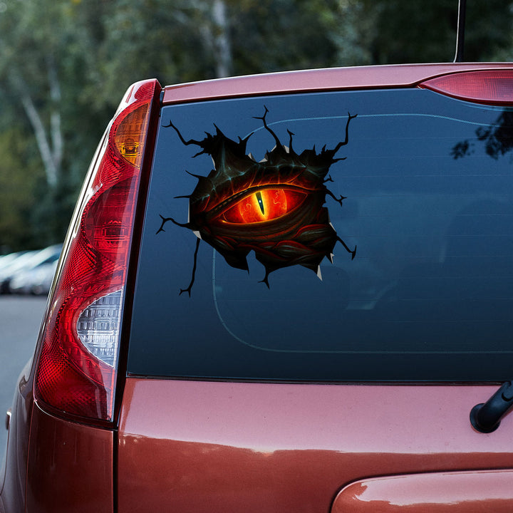 Red Dragon Eye Cracked Car Decal Sticker | Waterproof | PVC Vinyl | CCS5171-Colorful-Gerbera Prints.