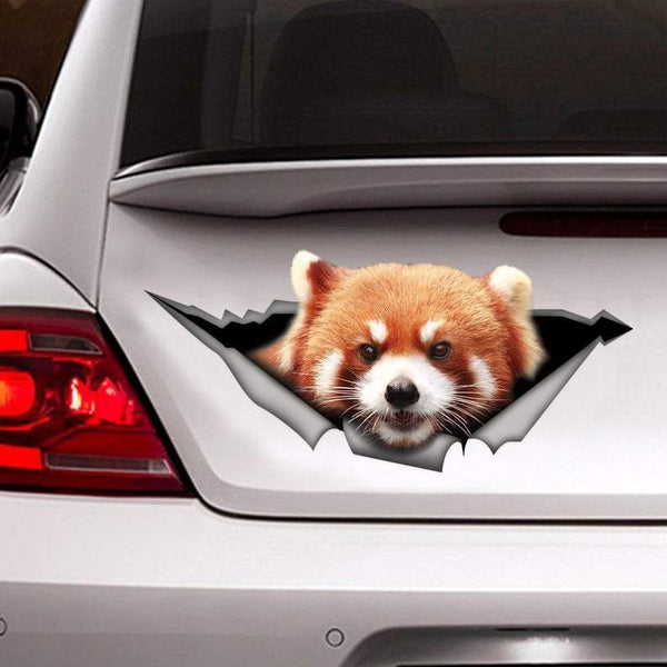 Red Panda Cracked Car Decal Sticker | Waterproof | PVC Vinyl | CCS1412