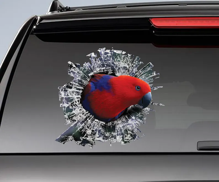 Funny Red Rclectus Roratus Parrot 3D Vinyl Car Decal Stickers CCS2961