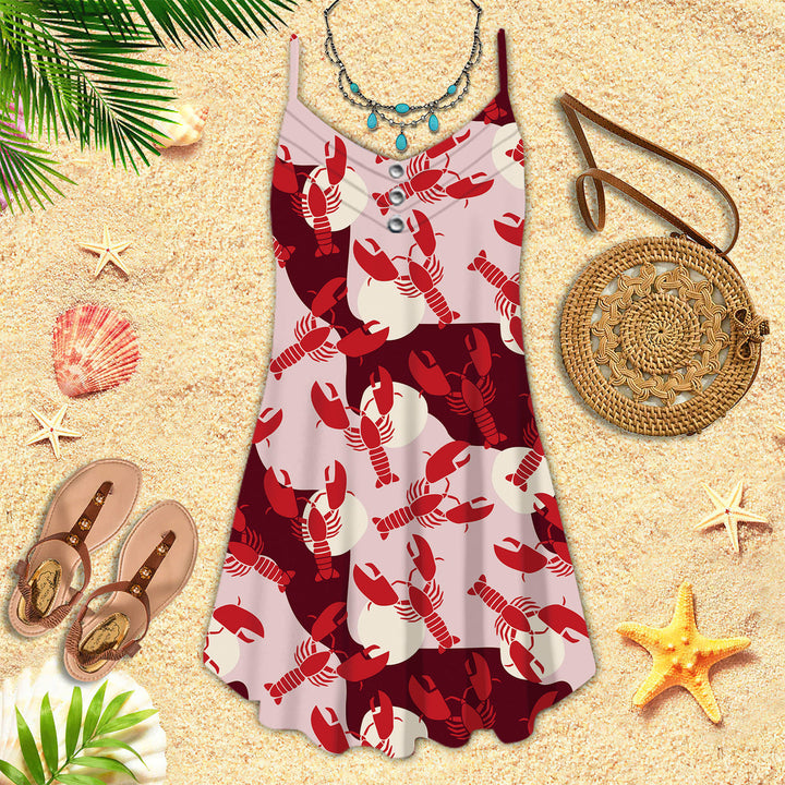 Retro Lobster Spaghetti Strap Summer Dress | SD1558