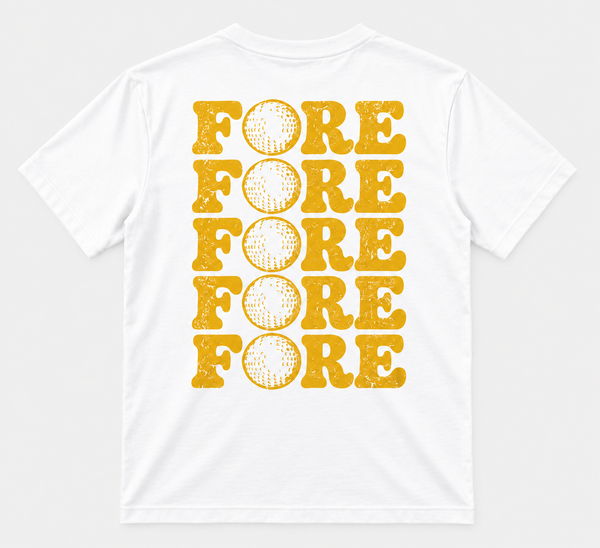 Retro Fore Funny Golf T-Shirt - Back View