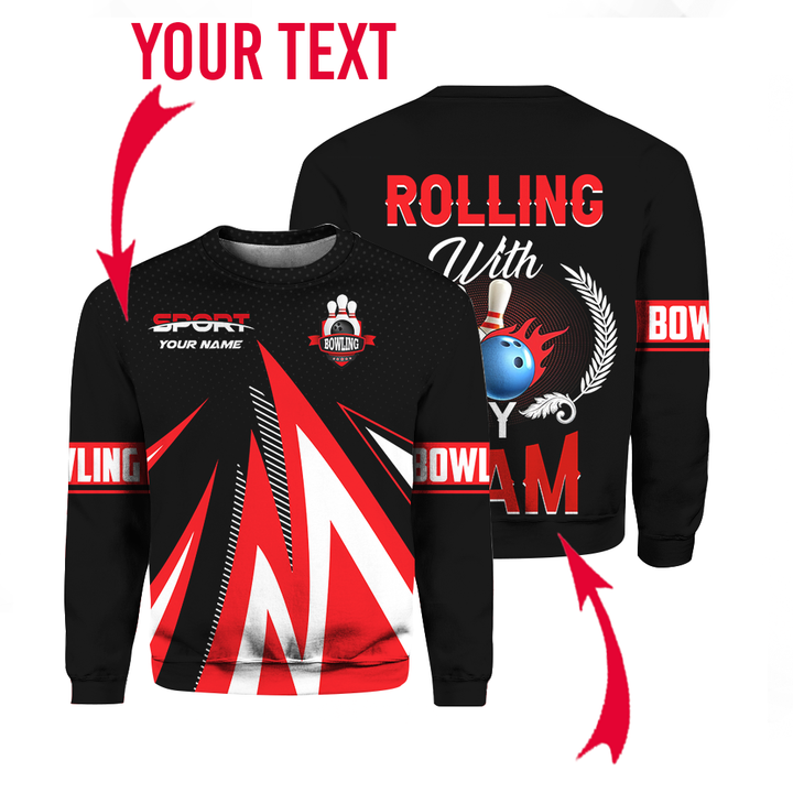 Rollin With My Team Custom Name Crewneck Sweatshirt For Men & Women