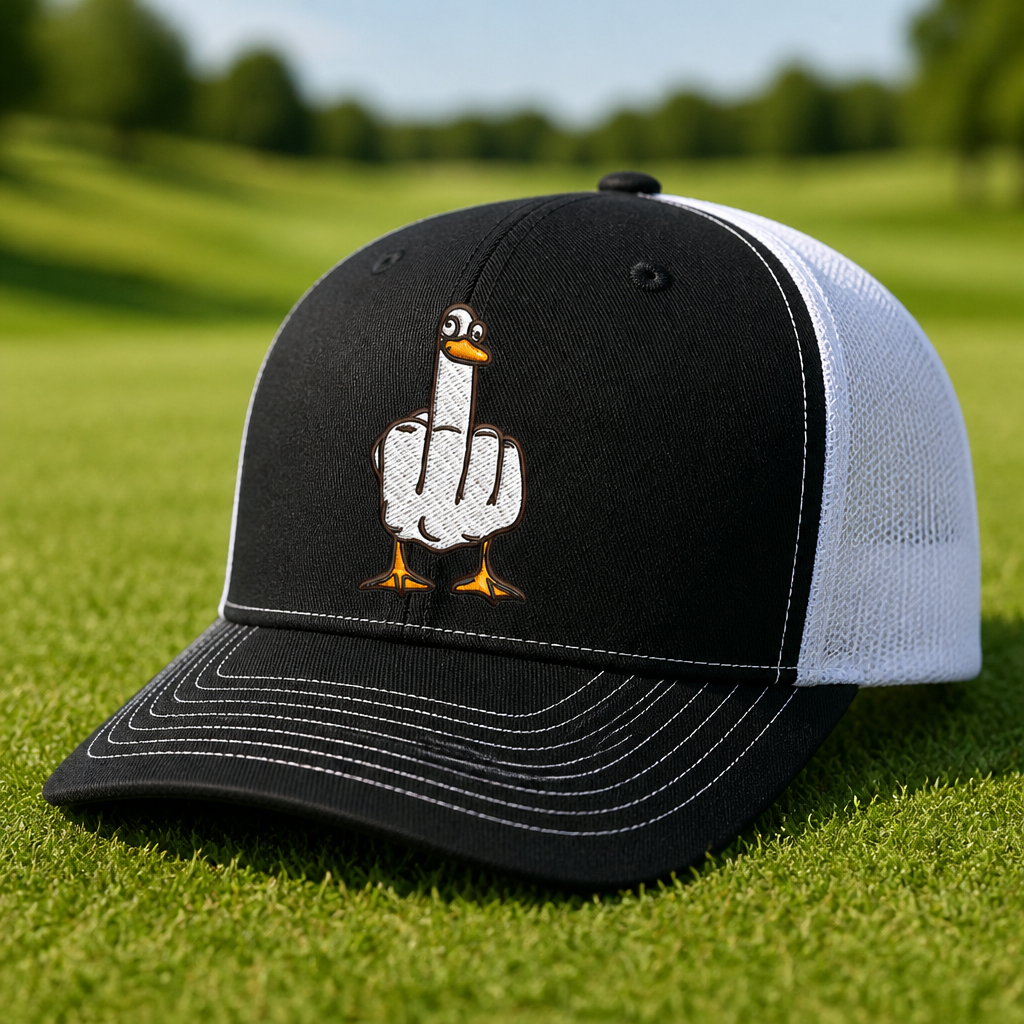 Duck You Embroidered Trucker Hat - Lifestyle, Black - White
