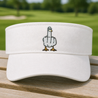 Duck You Embroidered Visor - Front View, White