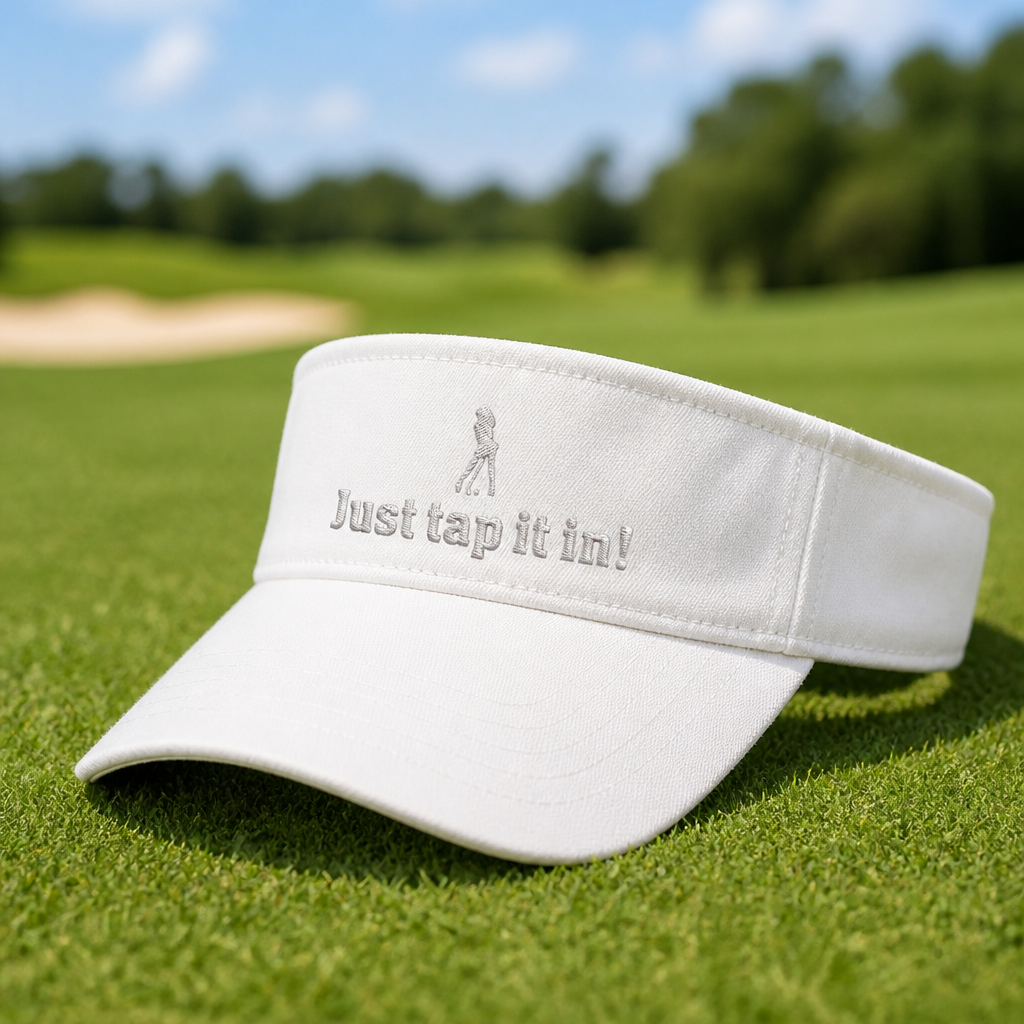 Just Tap It In! Embroidered Visor - Lifestyle, White