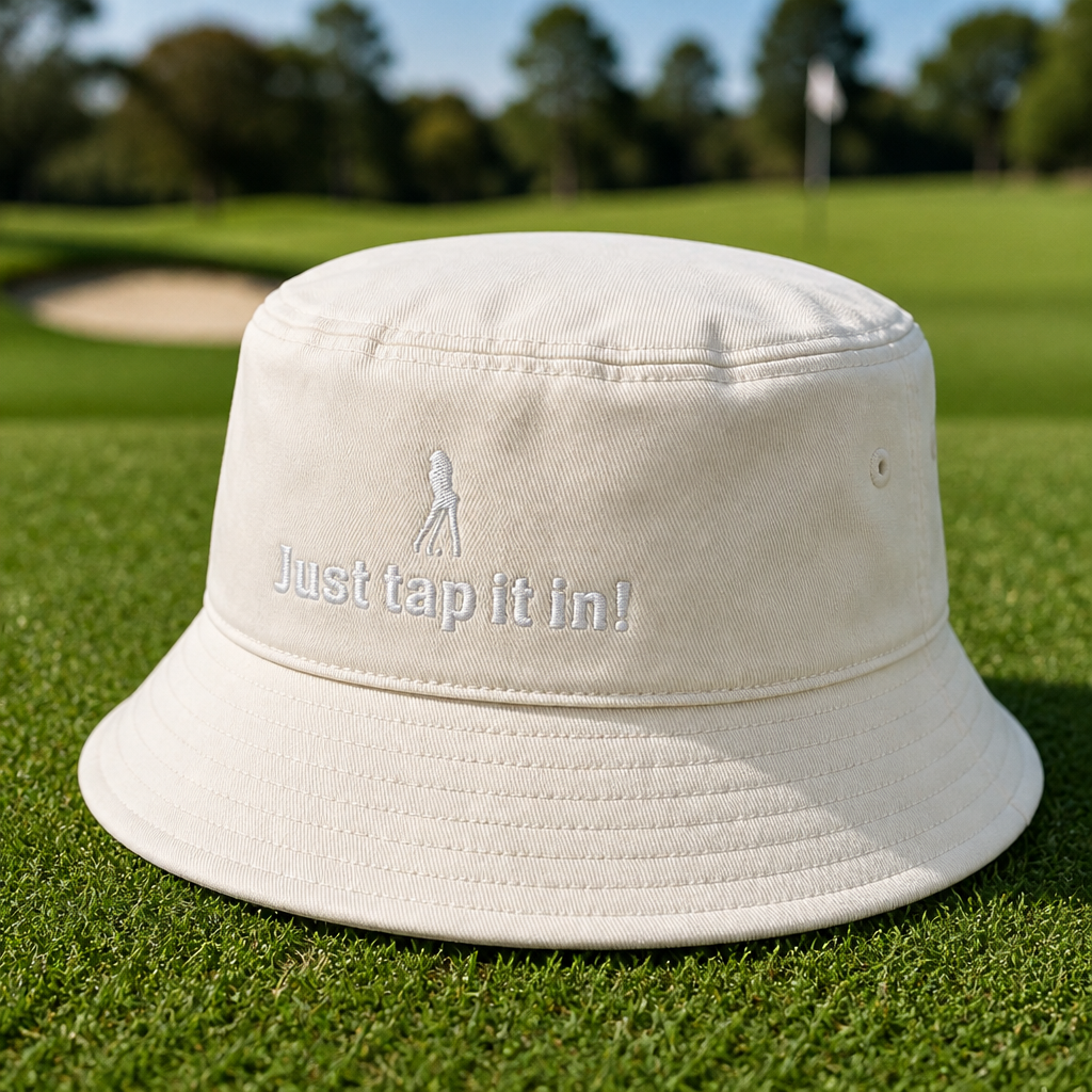 Just Tap It In! Embroidered Bucket Hat - Lifestyle, White