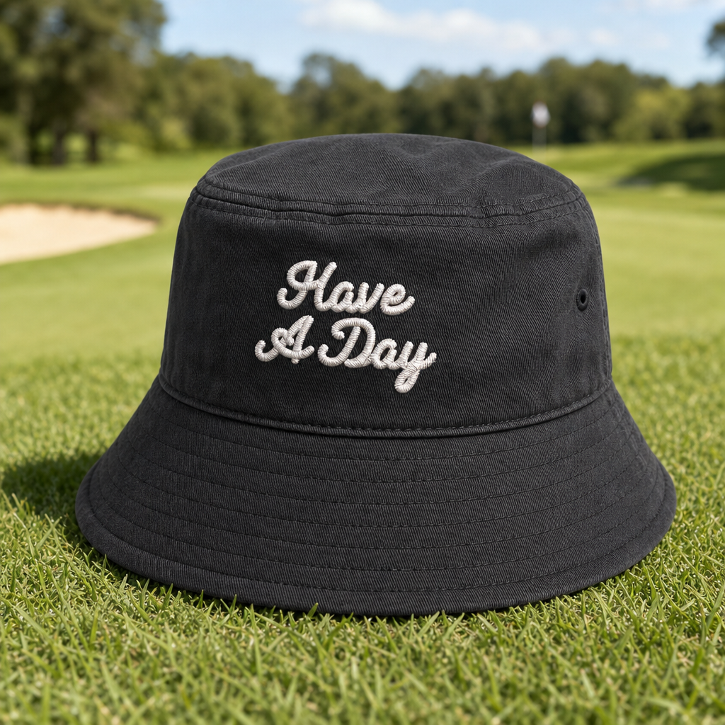 Have a Day Embroidered Bucket Hat - Lifestyle, Black