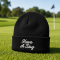 Have a Day Embroidered Beanie - Lifestyle, Black