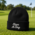 Have a Day Embroidered Beanie - Lifestyle, Black