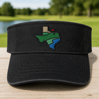 Texas Embroidered Visor - Front View, Black