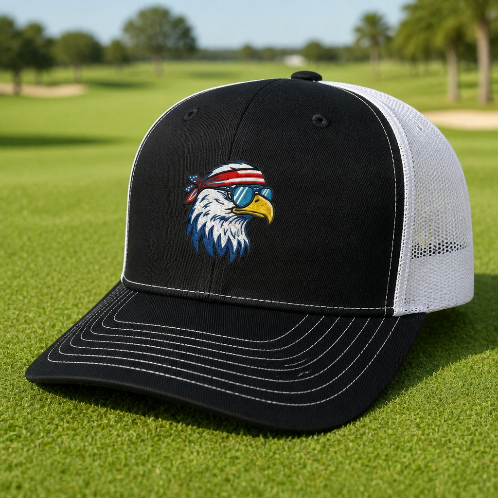 FREEagle Embroidered Trucker Hat - Lifestyle, Black - White