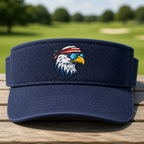 FREEagle Embroidered Visor - Front View, Navy