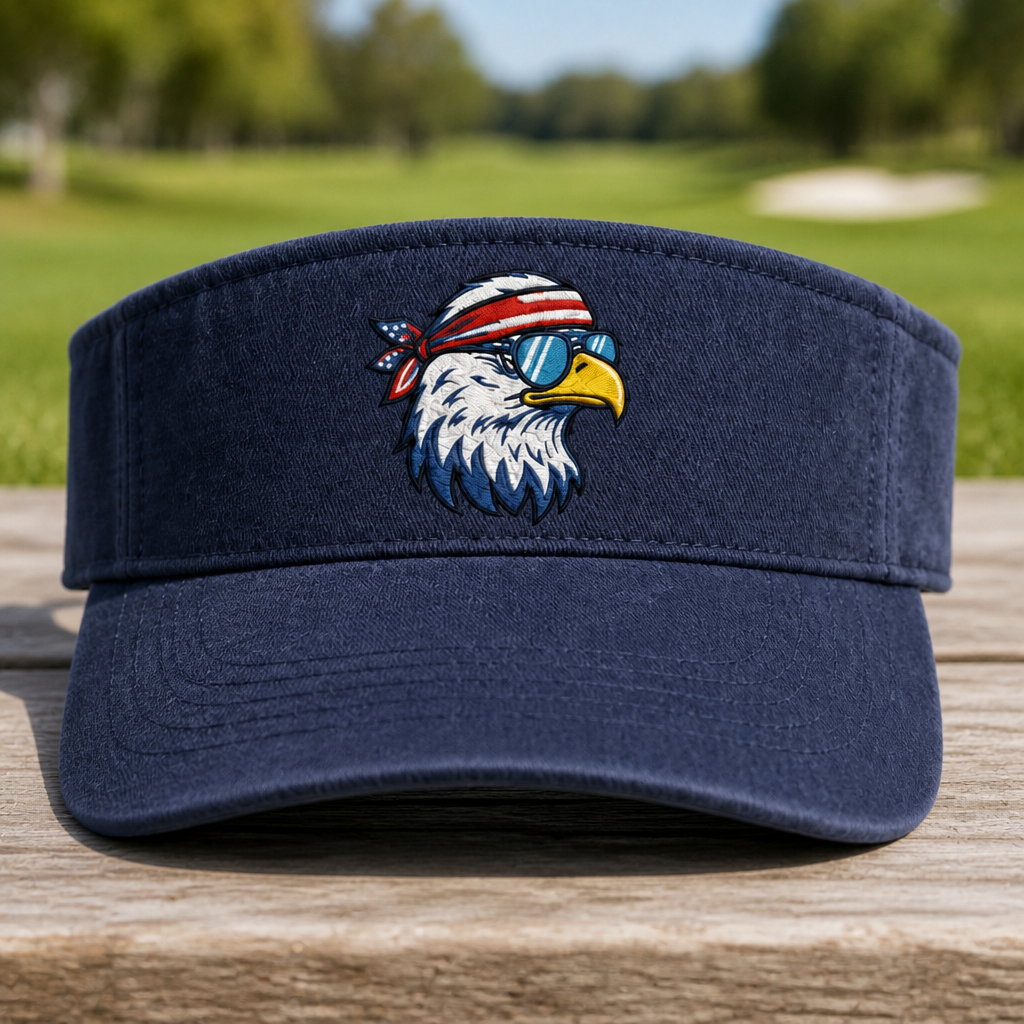 FREEagle Embroidered Visor - Front View, Navy