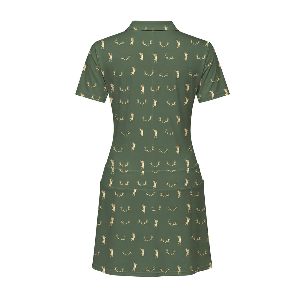 Buck Season Birdie Short Sleeve Golf Dress - Back