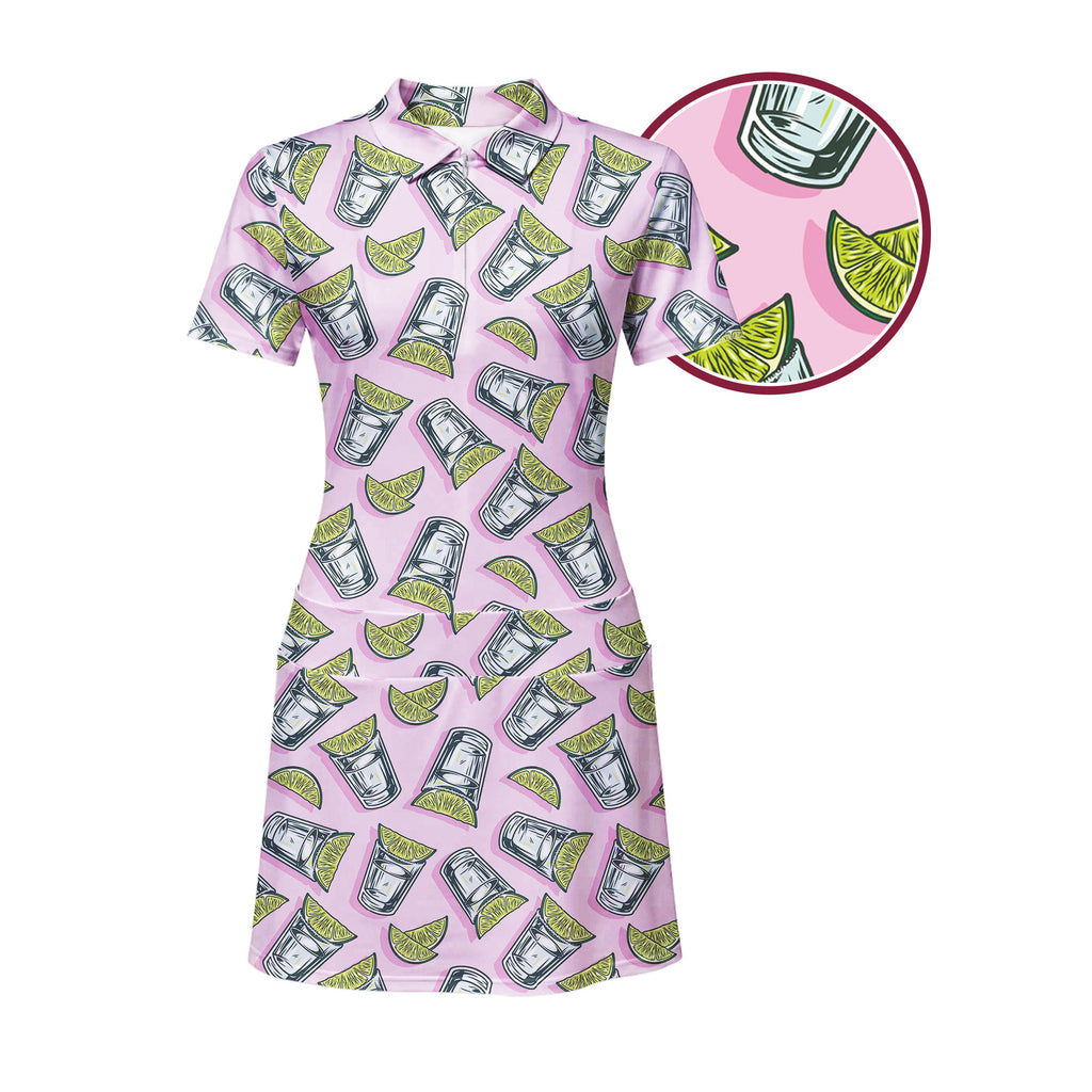 Cocktail Tequila With Lime Short Sleeve Dress