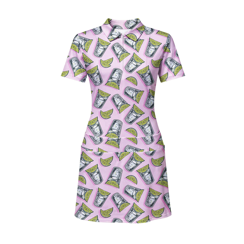 Cocktail Tequila With Lime Short Sleeve Dress