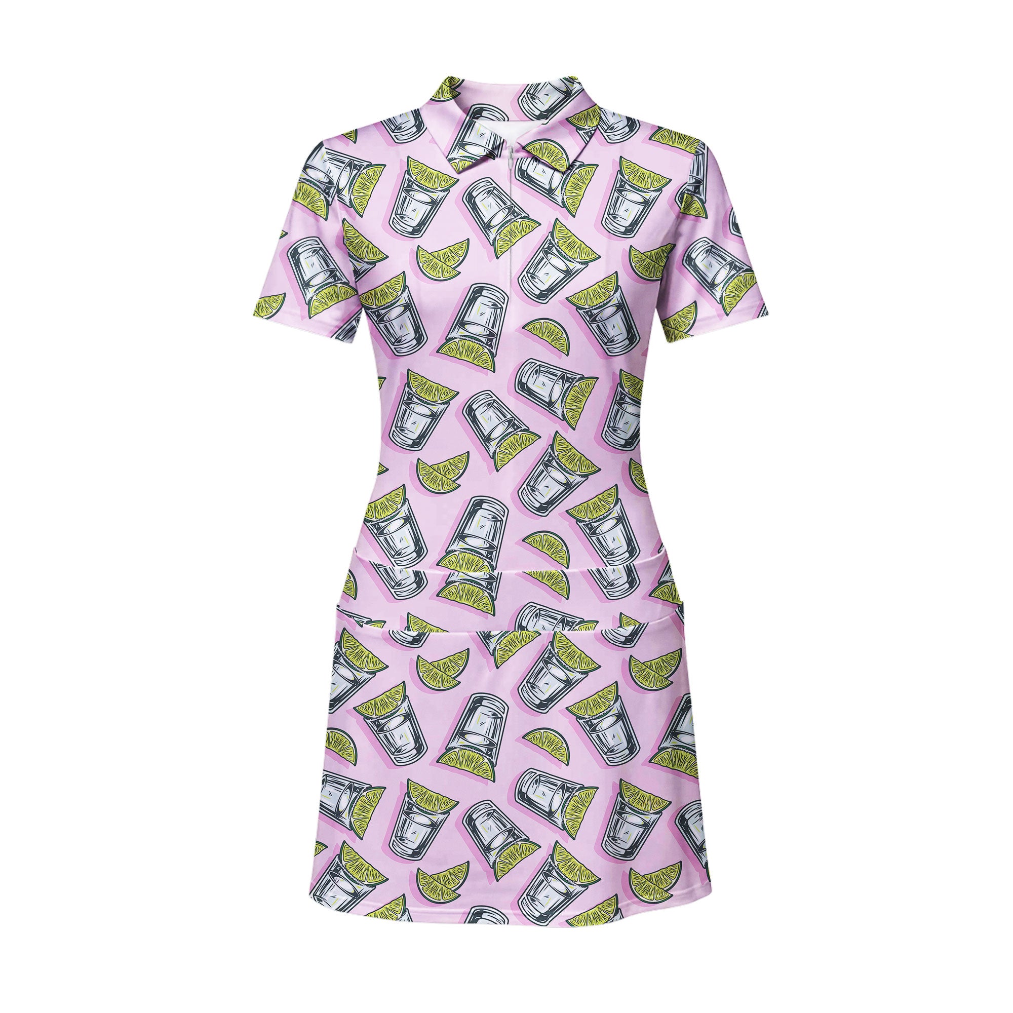 Cocktail Tequila With Lime Short Sleeve Dress