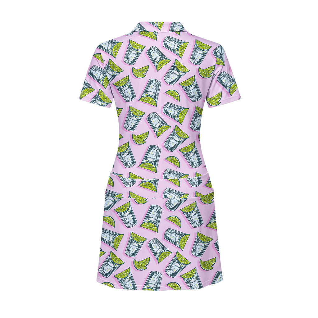 Cocktail Tequila With Lime Short Sleeve Dress